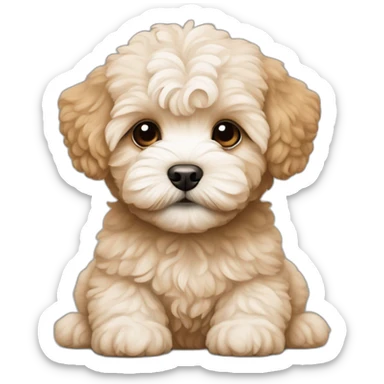 maltipoo pup light brown nose sticker