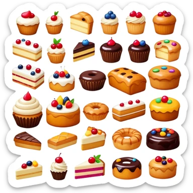 assorted pastries and cakes sticker