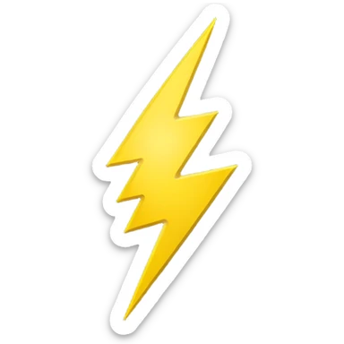 Lightning bolt with yellow dot under it sticker