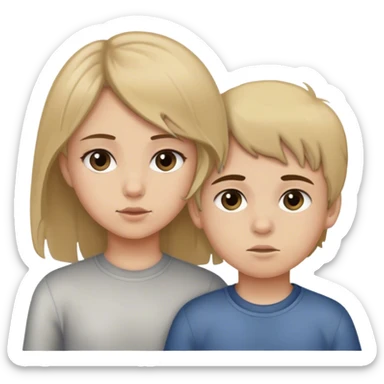 Brunette Big sister little brother dirty blonde sticker