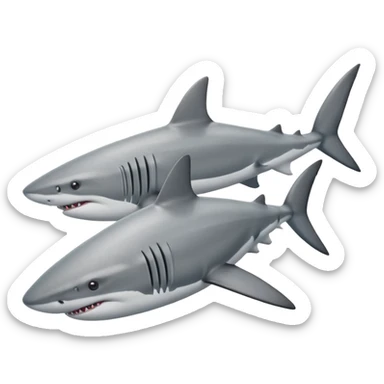Put the shoes on the fins of the shar sticker