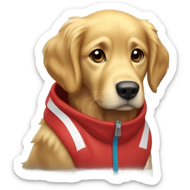 Red coat golden retriever Olympic swimmer sticker