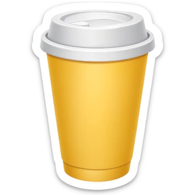 yellow disposable cup sticker