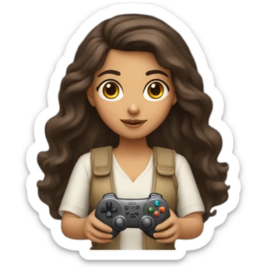 middle eastern girl holding a controller sticker