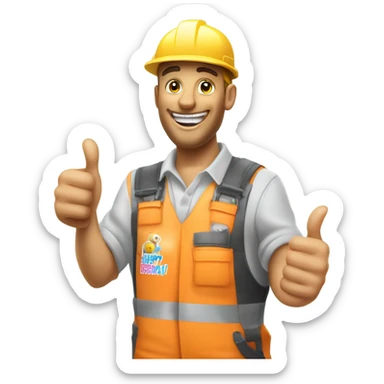 Spray foam worker saying Happy Birthday  sticker