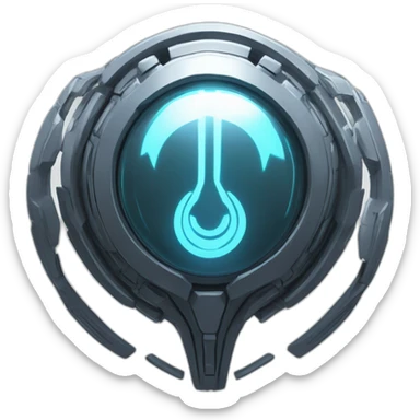 futuristic armored Omega Energy chestplate arm radiating omega energy sticker