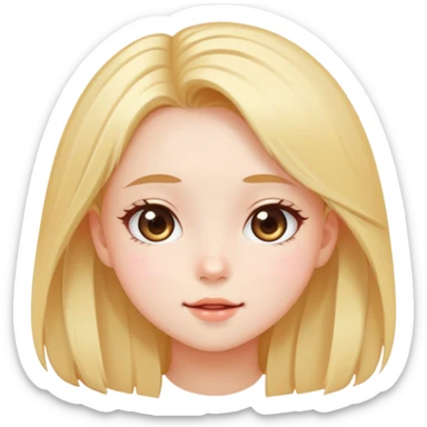 girl with clear skin, bright eyes, healthy hair, kawaii vibe, cute expression sticker