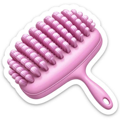 vintage rococo pale pink inflatable puffy hairbrush  sticker