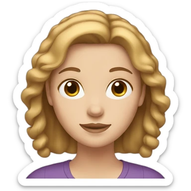 white girl wuth light brown hair sticker