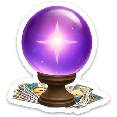 A crystal ball and tarot deck sticker