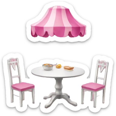 Pink decorated table and chair sticker
