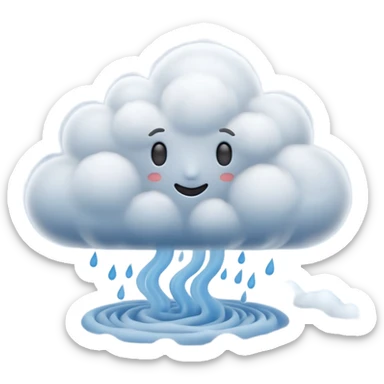 3D render of Fog, miniature weather phenomenon, volumetric particle effects,dense blue-grey cloud bank obscuring the ground, elemental energy, emoji style, isolated on white background --v 6.0. sticker