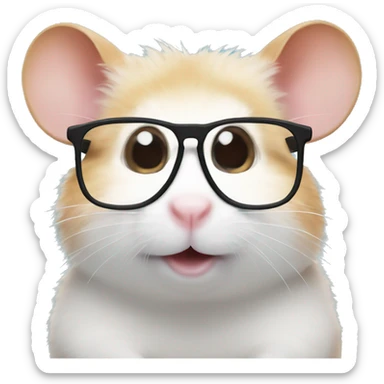 Hamster with glasses sticker