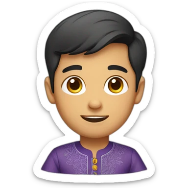 A malay boy wearing baju melayu sticker