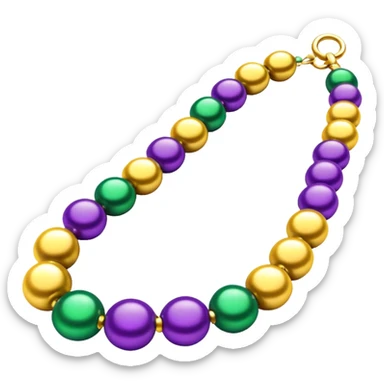 Mardi Gras purple, green and gold beads sticker