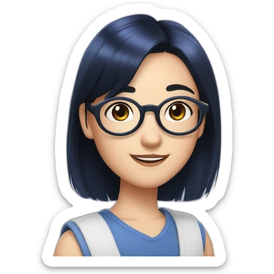 Marinette Dupain-Cheng typically has bluebell eyes and dons a pair of round, black-rimmed glasses. Her dark blue hair is worn in two shoulder-length pigtails. sticker