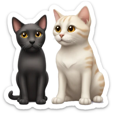 Cat looking at a dog sticker