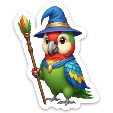 Parrot wizard sticker