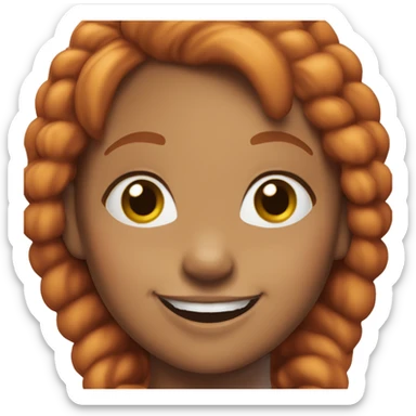 Pippi longstocking with light dark skin smiling and dark eyes sticker