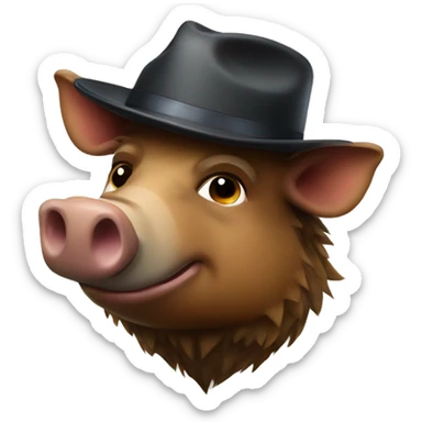 boar wearing a fedora sticker