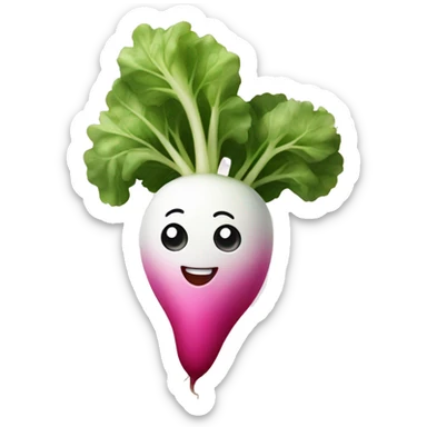 toon pink and white radish sticker