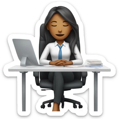 Woman sleeping at work sticker