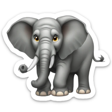 Angry elephant sticker