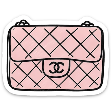 a pink Chanel purse sticker