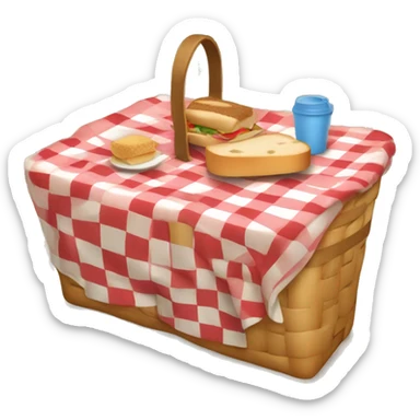 Picnic (checkered blanket, sandwich in the basket) sticker