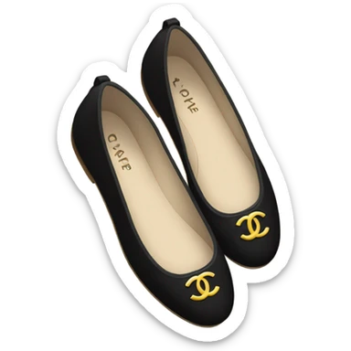Black Chanel ballet flats sticker