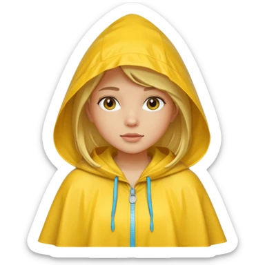 girl with rain poncho sticker