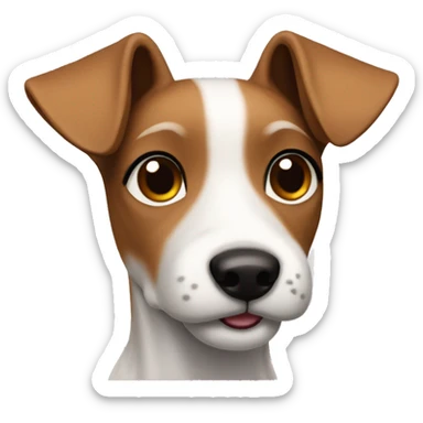 Mini fox terrier with full brown face. No markings sticker