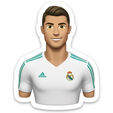 Cristiano Ronaldo White shirt real madrid sticker