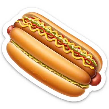 Hot dog with sauerkraut and spicy mustard in a hot dog bun sticker