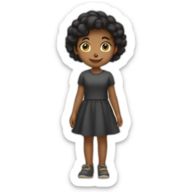 niña pequeña negra caminando de perfil sticker