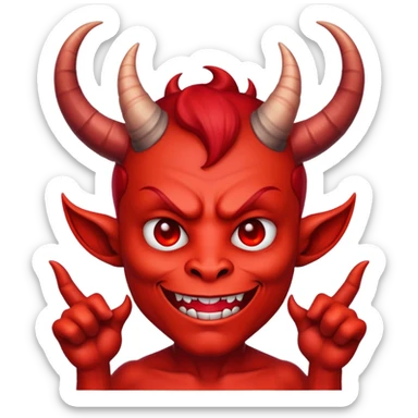 devil character saying thank you sticker