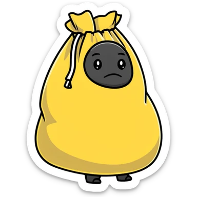 character with a sack over its head sticker