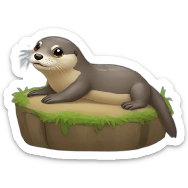 loutre sue une tortue sticker