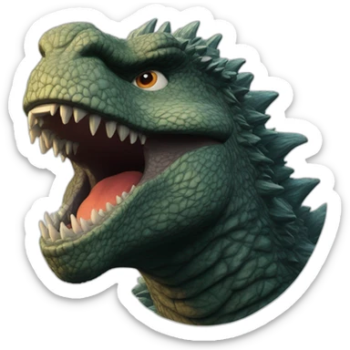 Godzilla (proportional) mouth closed (realistic) (Godzilla King of the Monsters, 2019) sticker