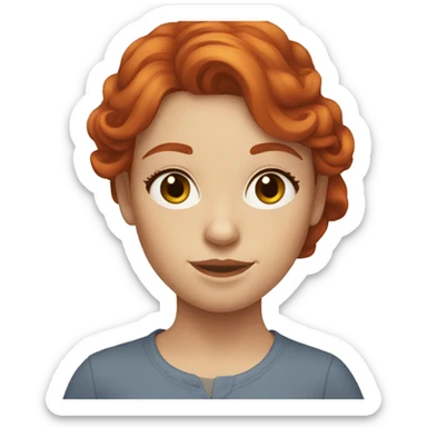 Auburn haired redhead girl sticker