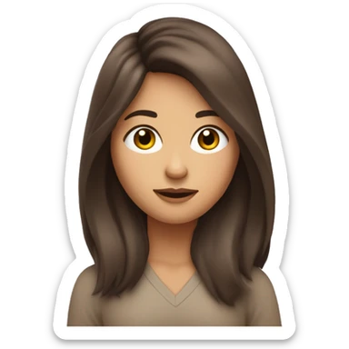 Emoji femme brune cheveux longs raides qui se tient la tête avec les mains par désespoir  sticker
