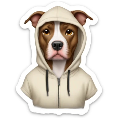 Pitbull wearing a hoodie sticker