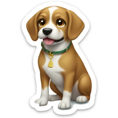 a dog with lots of money sticker