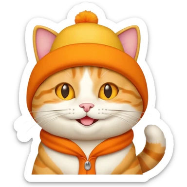 Cheese cat wearing a yellow hat sticker
