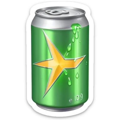 green can, v energy drink sticker