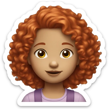  Little girl with red curly hair 2 years old blue eyes sticker