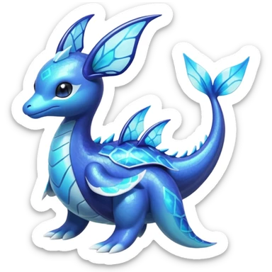 Shiny Colorful Iridescent Bioluminescent Glowing Neon Lapras-Meloetta-Vaporeon-Dialga-Suicune-fusion sticker