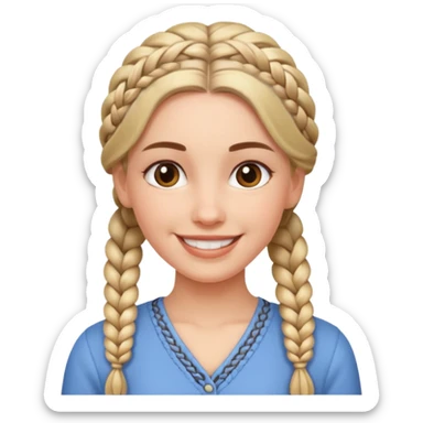 braided haired receptionist sticker