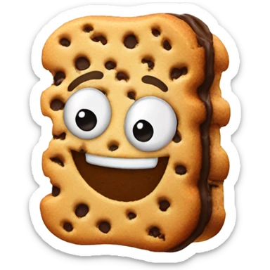 Cookie ice cream sandwich waving  sticker