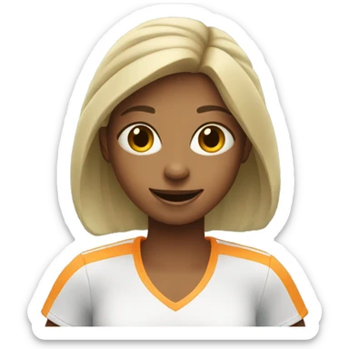 Girl play tennis  sticker